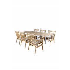 Mexico Table 180/240 - White/Teak, Cane Karmstol_6