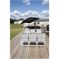 Parma Table 200*100 - White/GreyAlbany 5:pos Chair - White/Grey_6