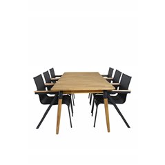 Julian Dining Table - Acasia - 210*100cm, Mexico Chair - Black/Teak_6