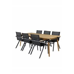 Julian Dining Table - Acasia - 210*100cm, Meksikon tuoli Musta/Teak_6