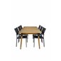 Julian Dining Table - Acasia - 210*100cm SanTorini Arm Chair Black Alu/Black Textilene (käytetty)