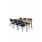 Julian Dining Table - Acasia - 210*100cm SanTorini Arm Chair Black Alu/Black Textilene (käytetty)