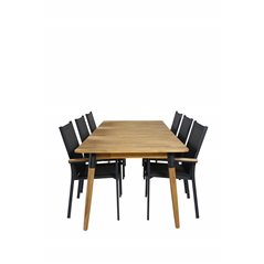 Julian Dining Table - Acasia - 210*100cm, Texas Chair  - Black/Teak_6