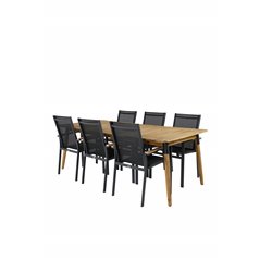 Julian Dining Table - Acasia - 210*100cm, Texas Chair Musta/Teak_6