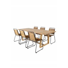 Plankton - Dining Table acacia - 220*100, Bois Dining Chair - Black Alu / Acacia_6