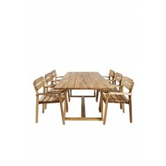 Plankton - Dining Table acacia - 220*100, Marion Stackable Armchair - Acacia_6