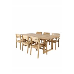 Plankton - Dining Table acacia - 220*100, Marion Stackable Armchair - Acacia_6