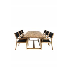 PlaRuokapöydät - 220*100, Little John Dining Chair - Black Rope / Acacia