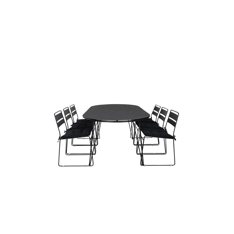 Viga Dining Table - Black Steel / Grey Spray -jäätelö 200*100cm Lina illallinen Pääartikkeli: Black_6