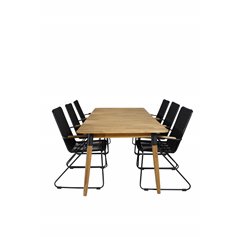 Julian Dining Table - Acasia - 210*100cm, Bois Armchair - Black Alu / Black Rope / Acacia_6