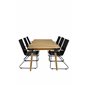 Julian Dining Table - Acasia - 210*100cm, Bois Armchair - Black Alu / Black Rope