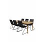 Julian Dining Table - Acasia - 210*100cm, Bois Armchair - Black Alu / Black Rope