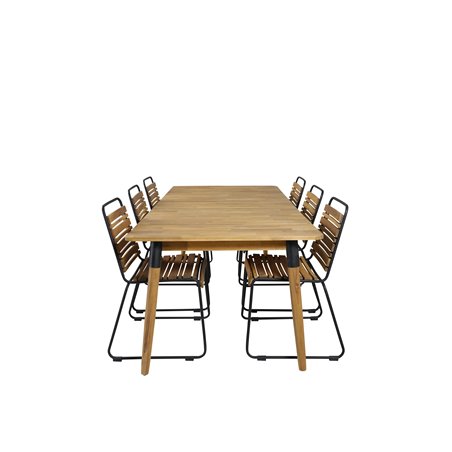 Julian Dining Table - Acasia - 210*100cm, Bois Dining Chair - Black Alu / Acacia_6