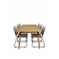 Julian Dining Table - Acasia - 210*100cm, Bois Dining Chair - Black Alu / Acacia