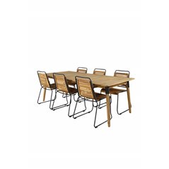 Julian Dining Table - Acasia - 210*100cm, Bois Dining Chair - Black Alu / Acacia_6