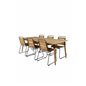 Julian Dining Table - Acasia - 210*100cm, Bois Dining Chair - Black Alu / Acacia