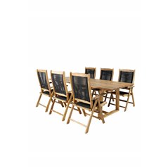 Plankton - Dining Table acacia - 220*100, Peter 5:pos Chair - Black Rope / Acacia_6