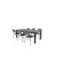 Albany Table - 224/324 - Black/Grey, Lindos Armchair - Black Alu / Grey Rope