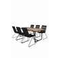 Khung illallinen Table - Black Steel / Acacia (teklook) - 200*100cm+Bois Armchair - Black Alu / Black Rope / Acacia_6