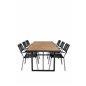 Khung Dining Table - Black Steel / Acacia (teklook) - 200*100cm+Lindos Armchair