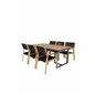 Khung illallinen Table - Black Steel / Acacia (teklook) - 200*100cm+ Little John Dining Chair - Black Rope / Acacia