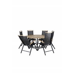 Cruz Dining - Black Steel / Acacia (teak look) ø140cm, Panama 5:pos Pääartikkeli: Black/Black_6