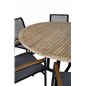 Cruz Dining Table - Black Steel / Acacia (teak look) ø140cm, Dallas Dining Chair