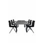 Albany Table - 160/240 Black/Grey, Alina Dining Chair - Black Alu/Black Textilene