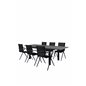 Albany Table - 160/240 Black/Grey, Alina Dining Chair - Black Alu/Black Textilene