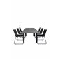 Albany Bord - 160/240 - Sort / Grå, Lindos stabelstol - Sort Alu / Sort rep_6