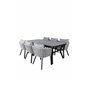 Virya Dining Table - Black Alu / Grey Glass - Big Table+Virya Dining Tuoli K Alu / Grey Cushion