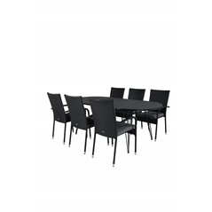 Viga Dining Table - Black Steel / Grey Spray -jäätelö 200*100cm Annan tuoli Black_6