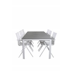 Parma Table 200*100 - White/GreyAlina Dining Chair - white Alu / White Textilene_6