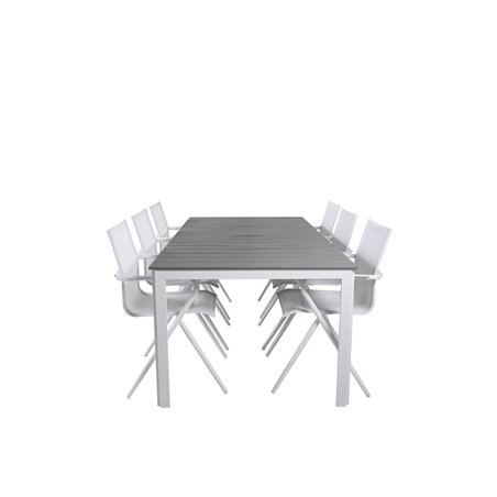 Parma Table 200*100 - White/GreyAlina Dining Chair - white Alu / White Textilene_6