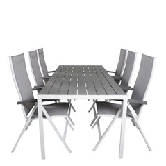 Break Table 205*90 - White/GreyAlbany Light 5-pos white alu / Grey Textilene_6