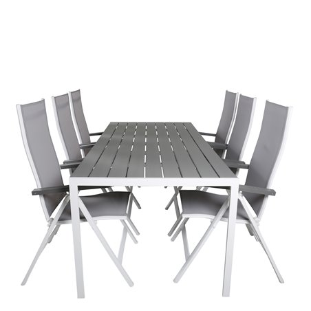 Break Table 205*90 - White/GreyAlbany Light 5-pos white alu / Grey Textilene_6