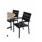 Cruz Dining Table - Black Steel / Acacia (teak look) ø140cm, Levels Chair