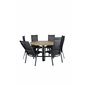 Cruz Dining Table - Black Steel / Acacia (teak look) ø140cm, Copacabana Recliner Chair