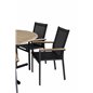 Cruz Dining Table - Black Steel / Acacia (teak look) ø140cm, Texas Chair Musta/Teak_6