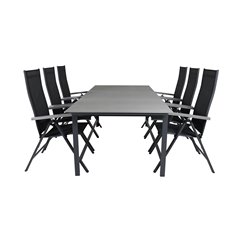 Levels Table 229/310 - Black/Grey, Albany Light 5-pos - black / Black textilene and grey teak_6