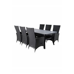 Virya Dining Table - Black Alu / Grey Glass - Big Table Padova -tuoli (Recliner) Black/Grey_6