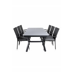 Virya Dining Table - Black Alu / Grey Glass Tuoli