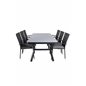 Virya Dining Table - Black Alu / Grey Glass Tuoli