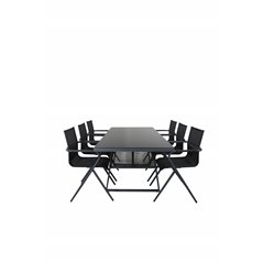 Dallas Dining Table+Alina Dining Chair - Black Alu / Black Textilene_6