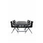 Dallas Dining Table+Alina Dining Chair - Black Alu/Black Textilene (käytetty)