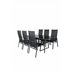 Dallas Dining Table+Copacabana Recliner Chair - Black/Black_6