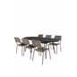 Viga Dining Table - Black Steel / Grey Spray jäätelö - 200*100cm, Lindos - Armchair - Black Alu / Latte Rope_6