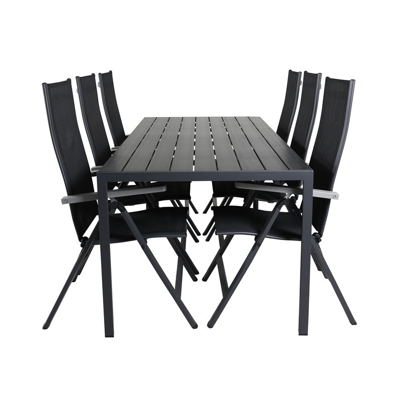 Break Taulukko 205*90 - Black/BlackAlbany Light 5-pos - musta/musta tekstiili ja harmaa teak_ 6