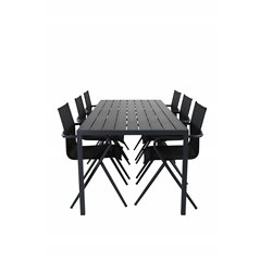 Break Table 205*90 – Black/BlackAlina Dining Chair – Black Alu/Black Textilene