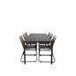 Break Table 205*90 - Black/Black, Lindos Stacking Chair - Black Alu / Latte Rope